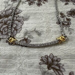 David Yurman 18k Sterling Silver Smile Necklace